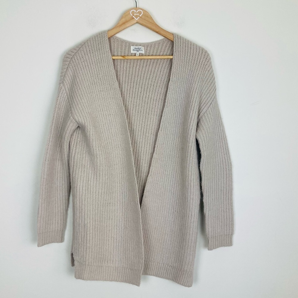 Hartford Classic Mohair,Alpaca & Wool Blend Tan Open Front Cardigan Sweater. 4